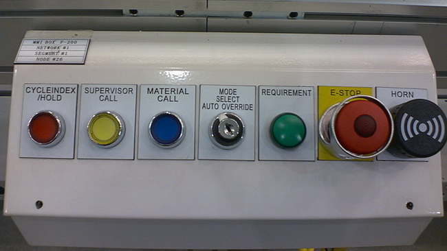 Operator Control Box is installed on each working station, operator can call for materials, call for supervisor when encounter problem, switch operation mode etc… right from the Control Box.